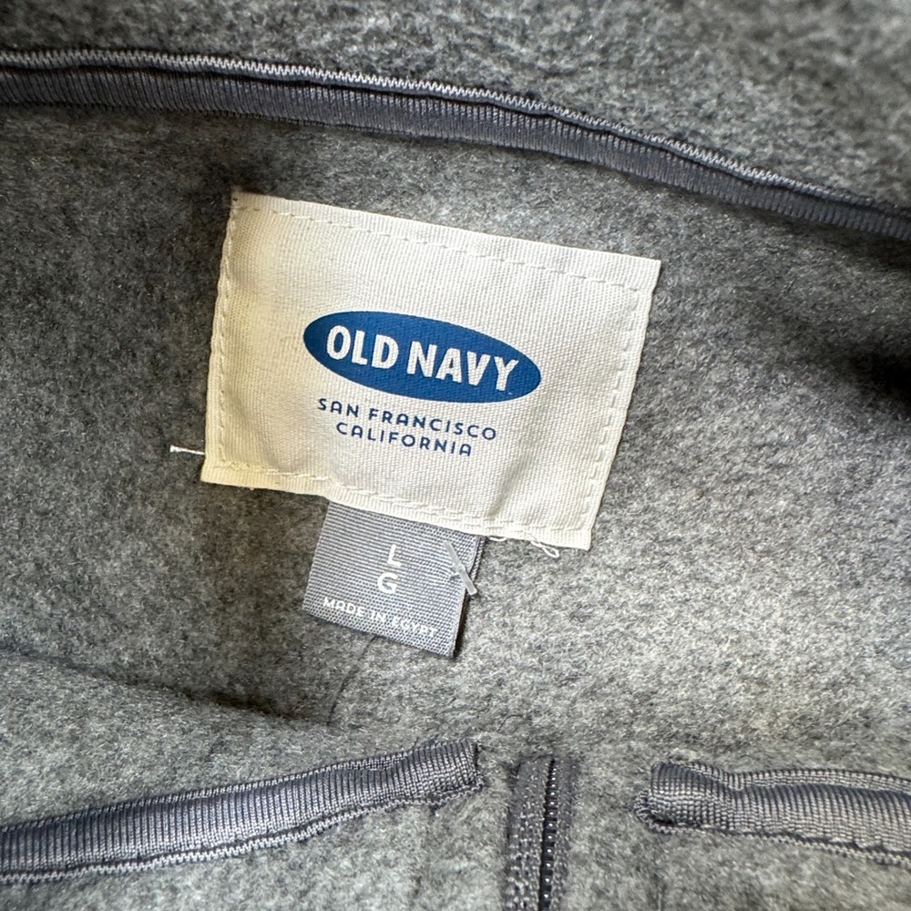 NEW Old Navy Jacket Men's Large Gray Mockneck Fleece Lined Athletic Sportswear - Picture 5 of 6
